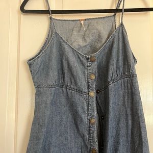 Free people maxi Jean dress cutout